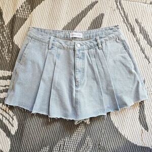 Angel Kiss Light Wash Denim Pleated Skort, NWOT